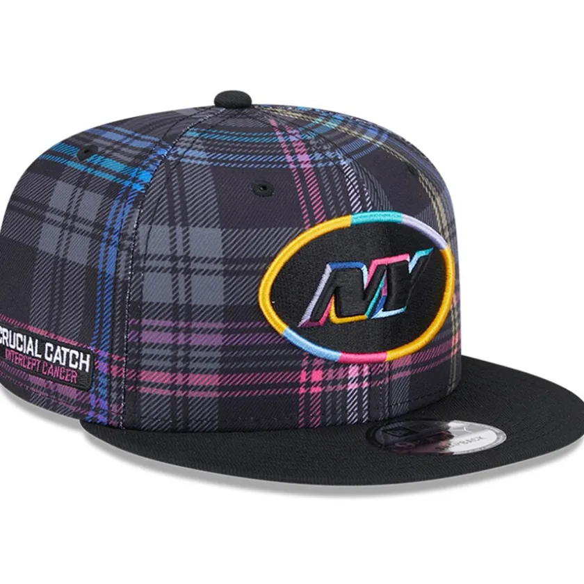 Hats|Men^New York Jets Men's New Era Black 2024 NFL Crucial Catch Plaid 9FIFTY Snapback Hat