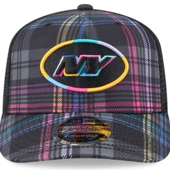 Adjustable|Snapback^New York Jets Men's New Era Black 2024 NFL Crucial Catch Plaid 9SEVENTY Trucker Snapback Hat