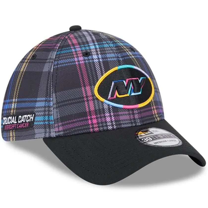 Hats|Men^New York Jets Men's New Era Black 2024 NFL Crucial Catch Plaid 39THIRTY Flex Hat