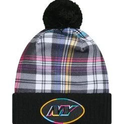 Knit^New York Jets Men's New Era Black 2024 NFL Crucial Catch Cuffed Knit Hat With Pom