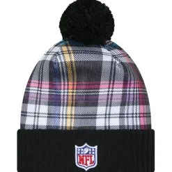 Knit^New York Jets Men's New Era Black 2024 NFL Crucial Catch Cuffed Knit Hat With Pom