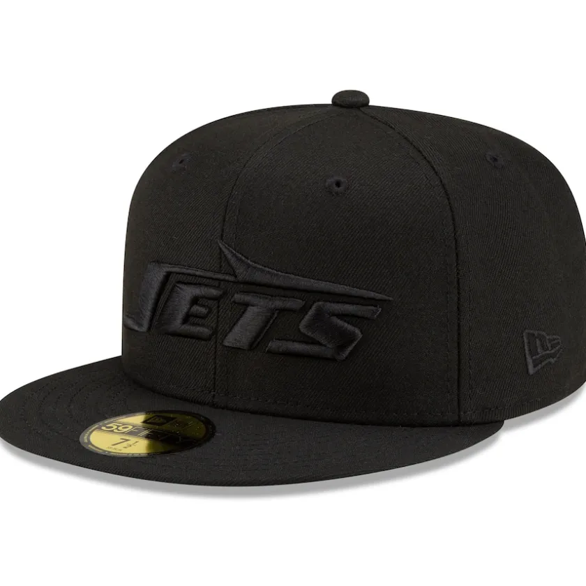 Hats|Men^New York Jets Men's New Era Black Black On Black 59FIFTY Fitted Hat