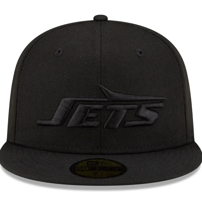 Hats|Men^New York Jets Men's New Era Black Black On Black 59FIFTY Fitted Hat