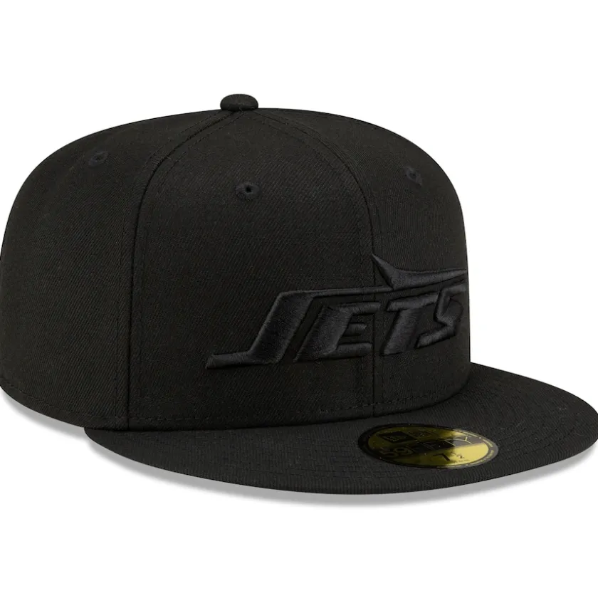 Hats|Men^New York Jets Men's New Era Black Black On Black 59FIFTY Fitted Hat