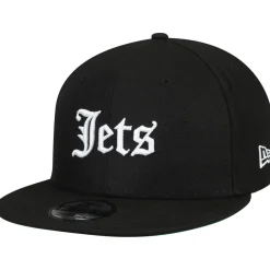Adjustable|Snapback^New York Jets Men's New Era Black Gothic Script 9FIFTY Adjustable Snapback Hat