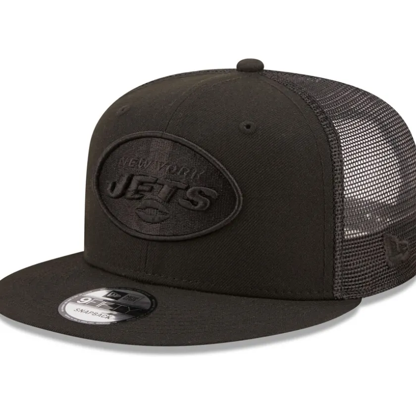 Snapback^New York Jets Men's New Era Black Classic 9FIFTY Trucker Snapback Hat