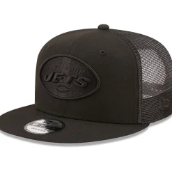 Snapback^New York Jets Men's New Era Black Classic 9FIFTY Trucker Snapback Hat