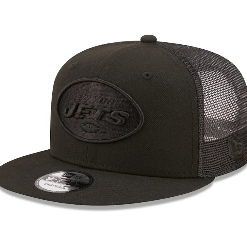 Snapback^New York Jets Men's New Era Black Classic 9FIFTY Trucker Snapback Hat