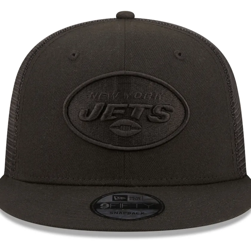 Snapback^New York Jets Men's New Era Black Classic 9FIFTY Trucker Snapback Hat