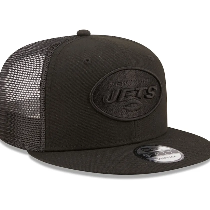 Snapback^New York Jets Men's New Era Black Classic 9FIFTY Trucker Snapback Hat