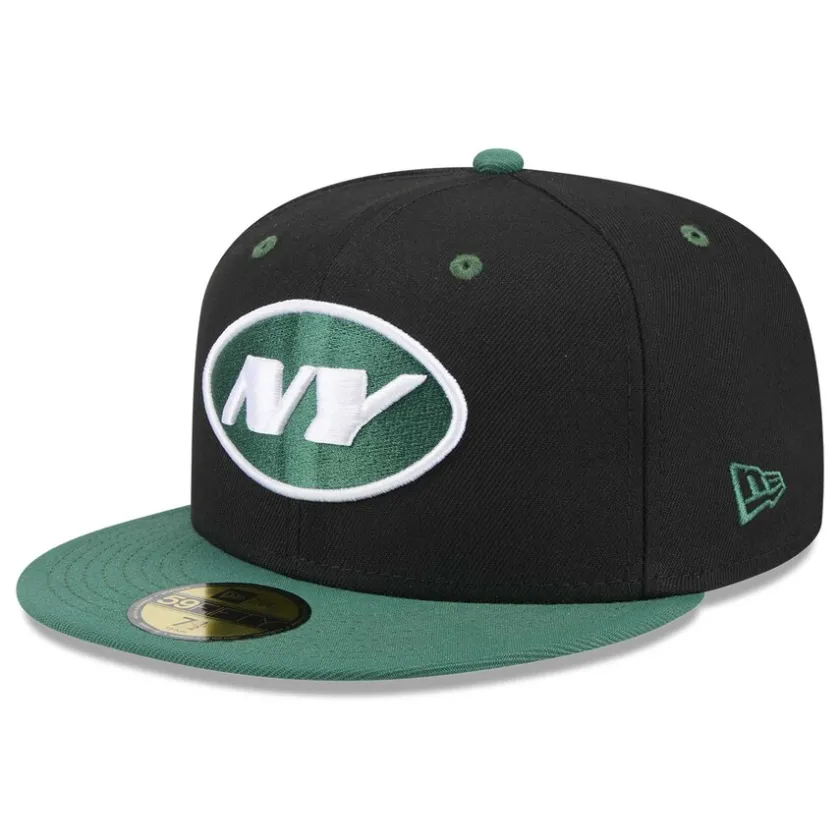Fitted^New York Jets Men's New Era Black/Green Flipside 2Tone 59FIFTY Fitted Hat