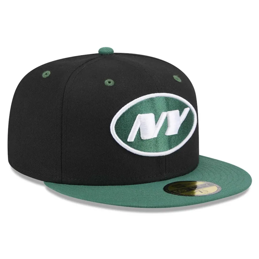 Fitted^New York Jets Men's New Era Black/Green Flipside 2Tone 59FIFTY Fitted Hat