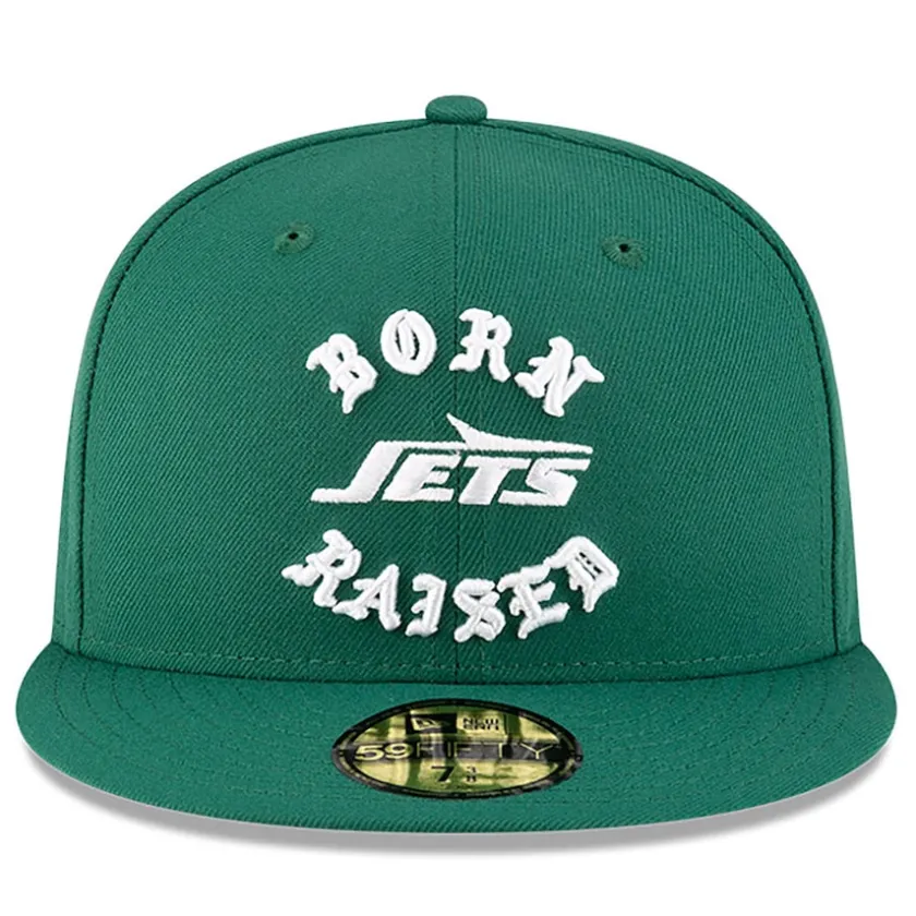 Fitted^New York Jets Men's New Era Born X Raised Green 59FIFTY Fitted Hat