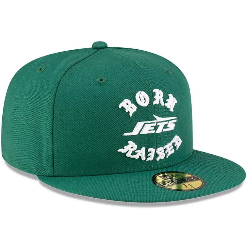 Fitted^New York Jets Men's New Era Born X Raised Green 59FIFTY Fitted Hat
