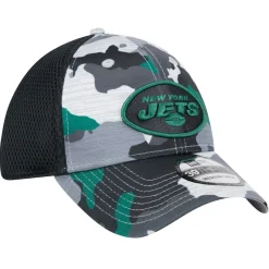 Flex^New York Jets Men's New Era Camo/Black Active 39THIRTY Flex Hat