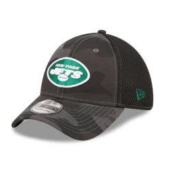 Flex^New York Jets Men's New Era Camo/Black Logo Neo 39THIRTY Flex Hat