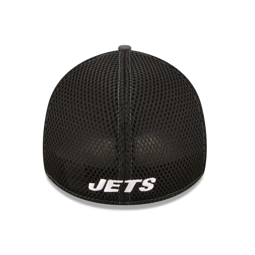 Flex^New York Jets Men's New Era Camo/Black Logo Neo 39THIRTY Flex Hat