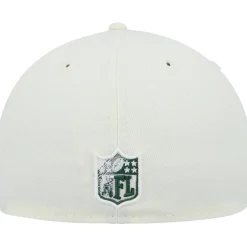 Fitted^New York Jets Men's New Era Cream Chrome Color Dim 59FIFTY Fitted Hat