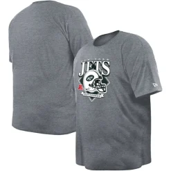 Big & Tall^New York Jets Men's New Era Gray Big & Tall Helmet Historic Mark T-Shirt