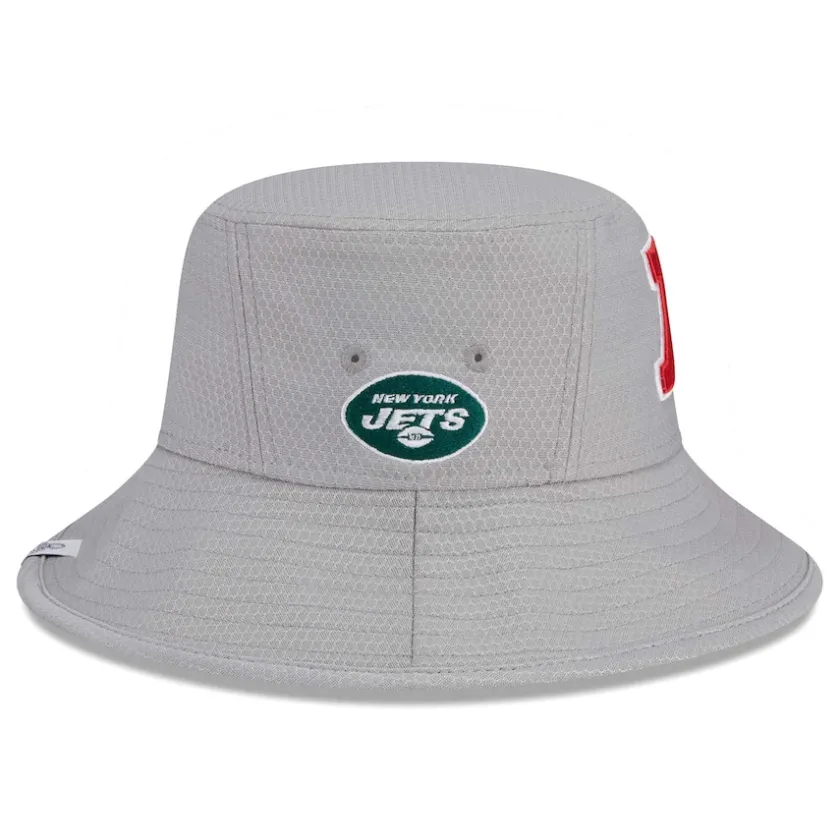 Bucket^New York Jets Men's New Era Gray 2024 Pro Bowl Bucket Hat