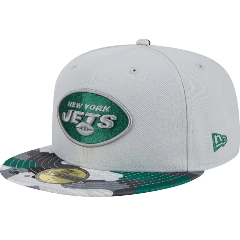 Fitted^New York Jets Men's New Era Gray Active Camo 59FIFTY Fitted Hat