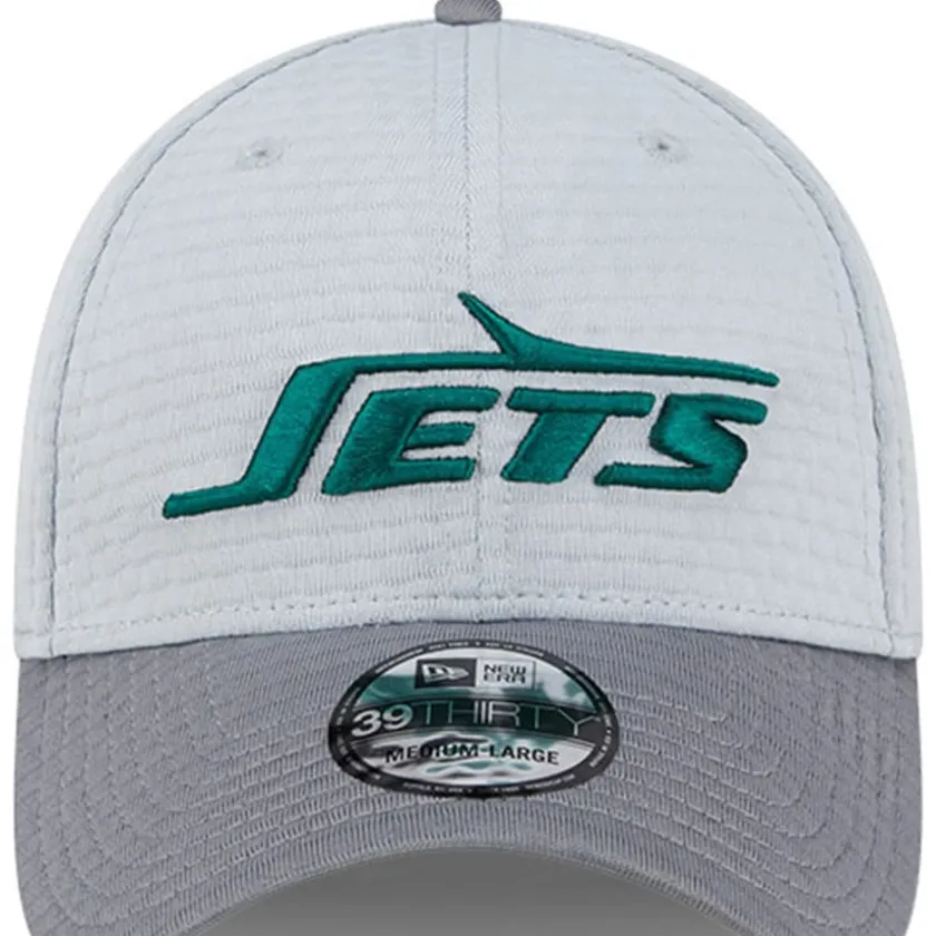 Flex^New York Jets Men's New Era Gray 2024 NFL Training Camp 39THIRTY Flex Hat
