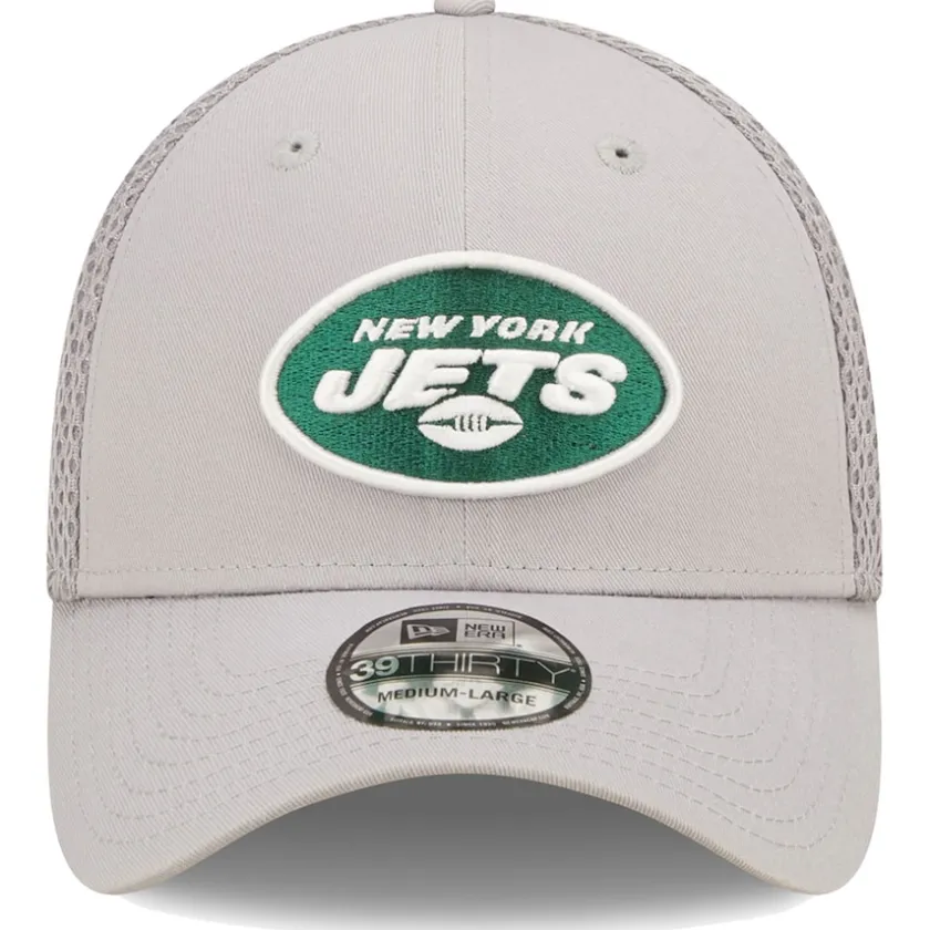 Flex^New York Jets Men's New Era Gray Team Neo 39THIRTY Flex Hat