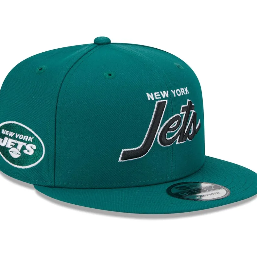 Snapback^New York Jets Men's New Era Green Main Script 9FIFTY Snapback Hat