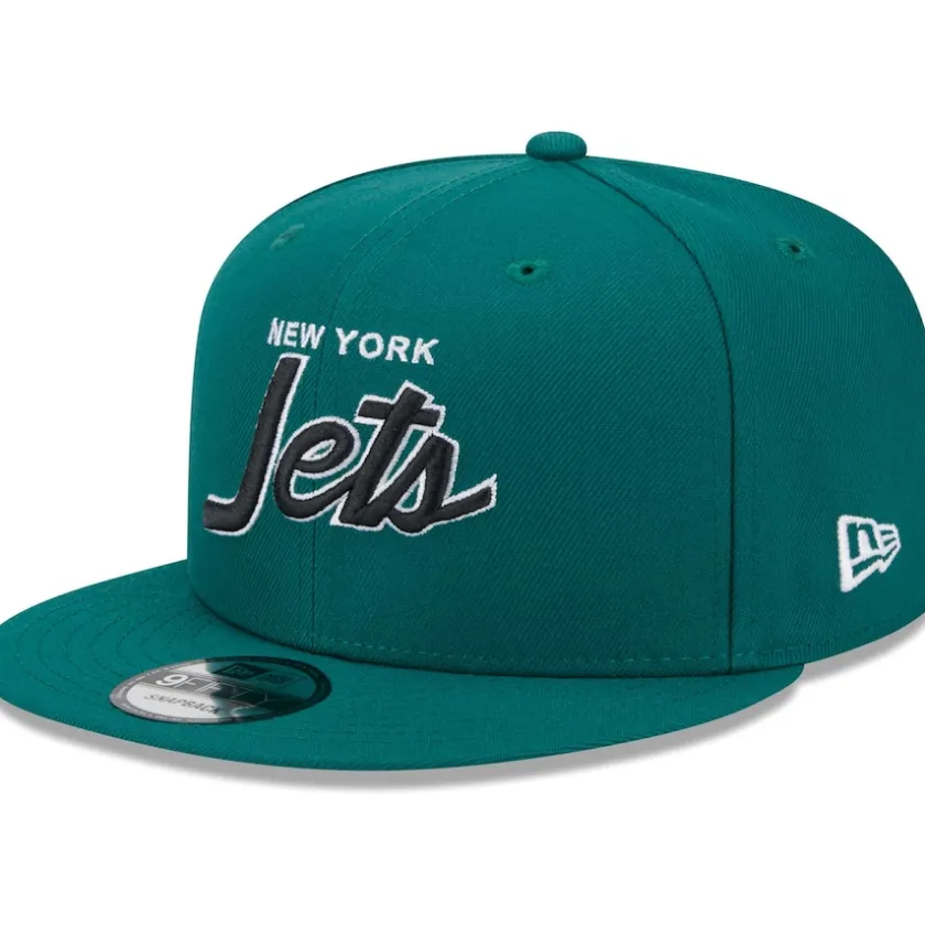 Snapback^New York Jets Men's New Era Green Main Script 9FIFTY Snapback Hat