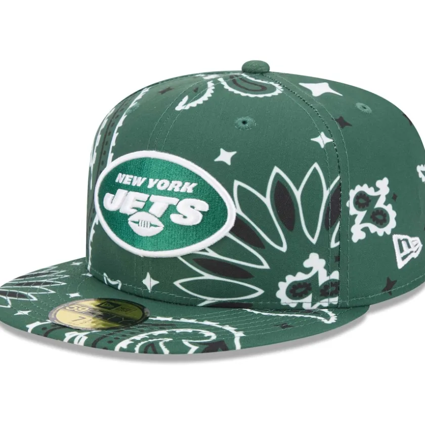 Fitted^New York Jets Men's New Era Green Paisley 59FIFTY Fitted Hat