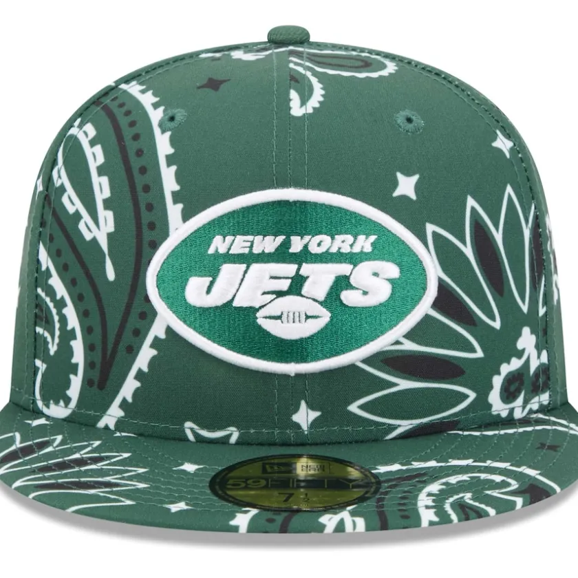Fitted^New York Jets Men's New Era Green Paisley 59FIFTY Fitted Hat