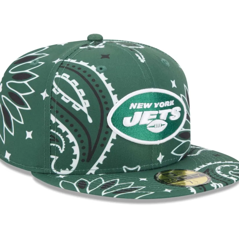 Fitted^New York Jets Men's New Era Green Paisley 59FIFTY Fitted Hat