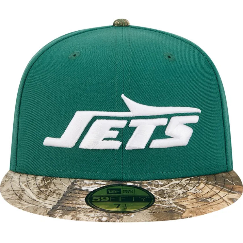 Fitted^New York Jets Men's New Era Green Active Two-Tone Camo 59FIFTY Fitted Hat