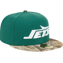 Fitted^New York Jets Men's New Era Green Active Two-Tone Camo 59FIFTY Fitted Hat