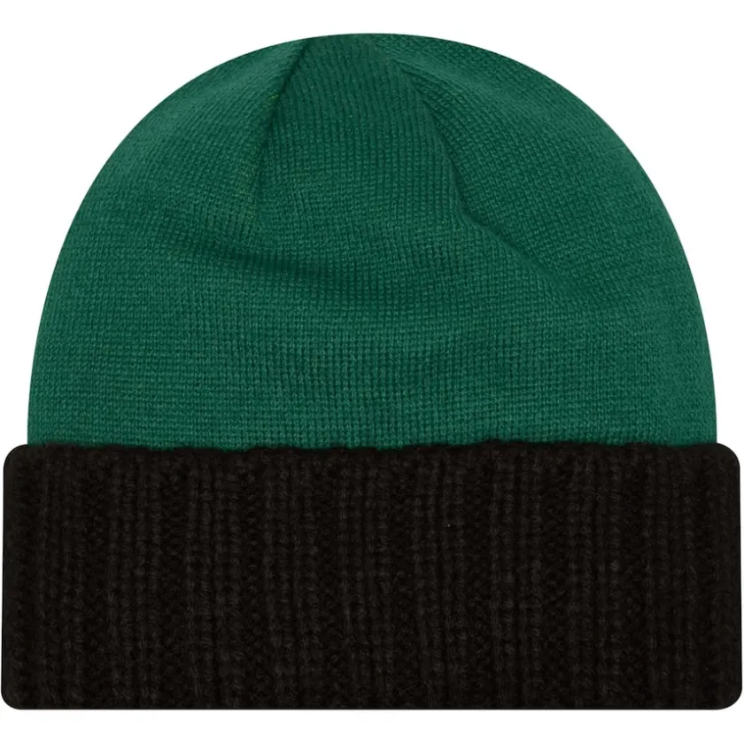 Knit^New York Jets Men's New Era Green Oversize Cuffed Knit Hat