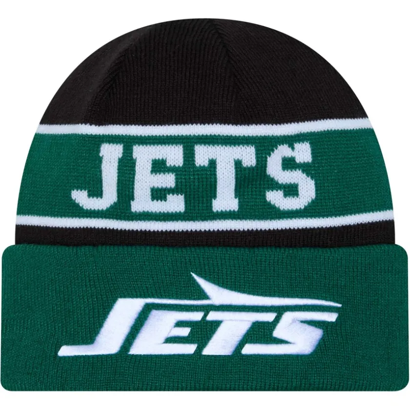 Hats|Men^New York Jets Men's New Era Green Reverse Cuffed Knit Hat