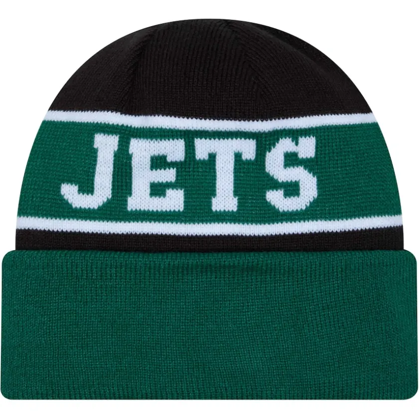 Hats|Men^New York Jets Men's New Era Green Reverse Cuffed Knit Hat