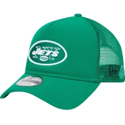 Adjustable^New York Jets Men's New Era Green 9FORTY A-Frame Trucker Adjustable Hat