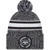 Knit^New York Jets Men's New Era Heather Black 2023 Inspire Change Cuffed Knit Hat With Pom