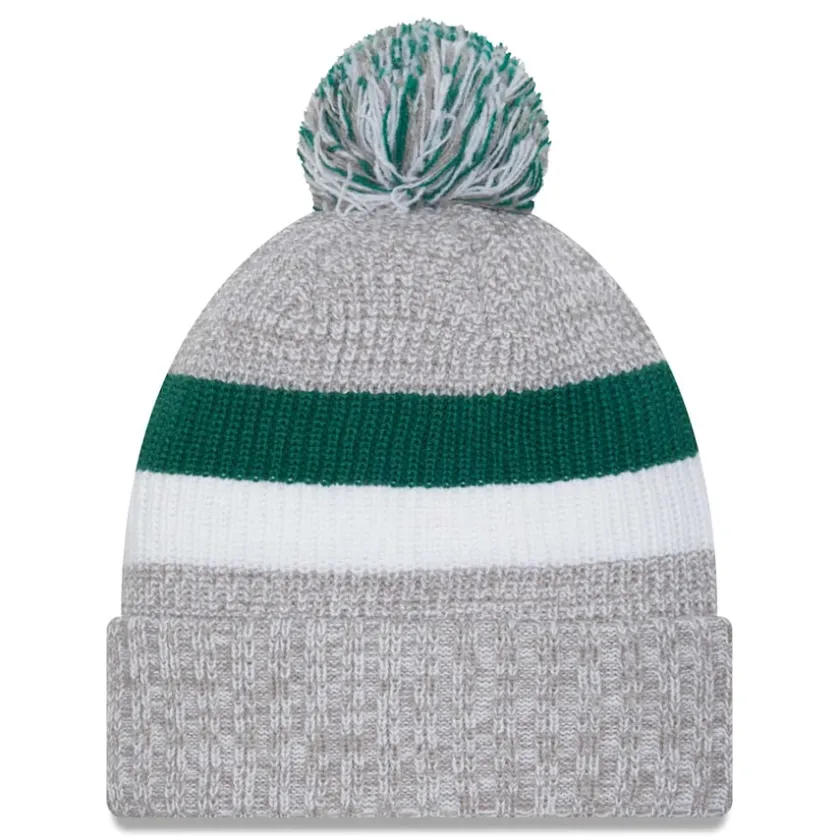 Knit^New York Jets Men's New Era Heather Gray Cuffed Knit Hat With Pom