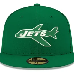 Fitted^New York Jets Men's New Era Kelly Green Omaha Throwback 59FIFTY Fitted Hat