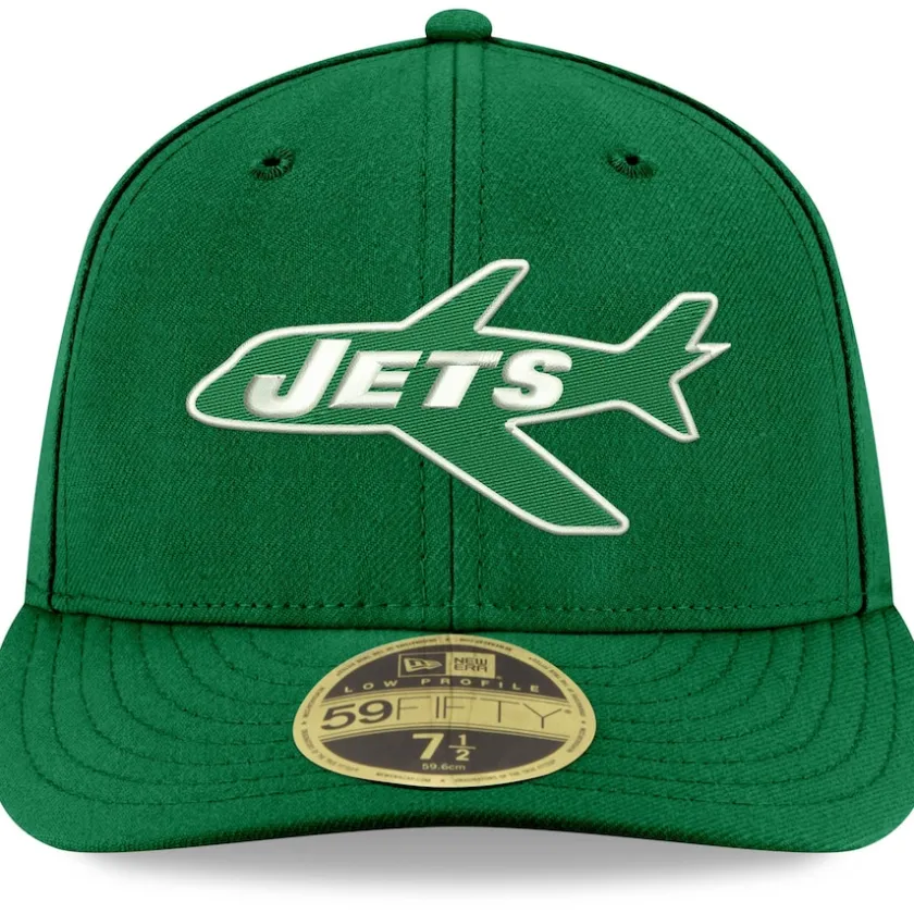 Fitted^New York Jets Men's New Era Kelly Green Omaha Throwback Low Profile 59FIFTY Fitted Hat