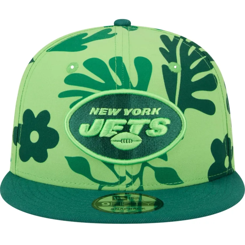 Snapback^New York Jets Men's New Era Light Green Leafy 9FIFTY Snapback Hat