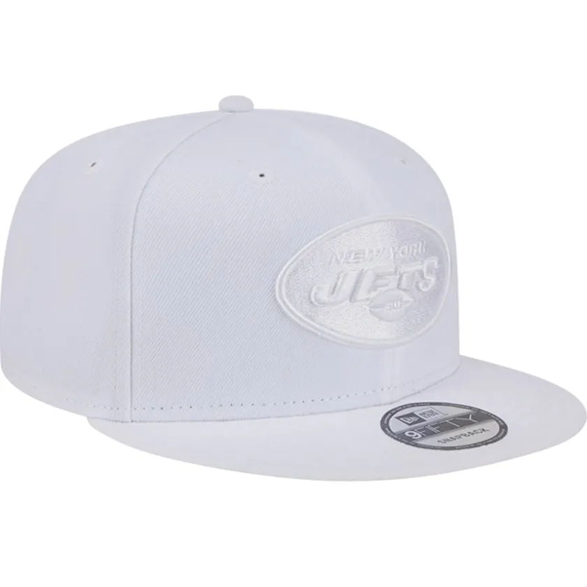 Snapback^New York Jets Men's New Era Main White On White 9FIFTY Snapback Hat