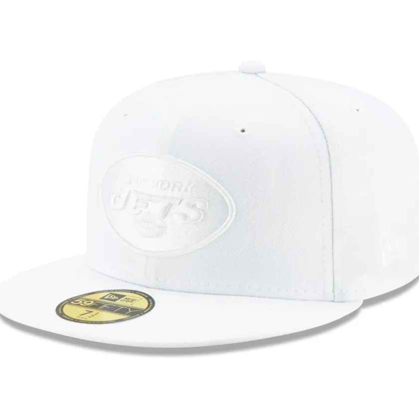 Fitted^New York Jets Men's New Era White On White 59FIFTY Fitted Hat