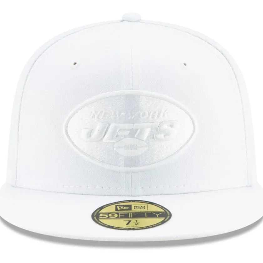 Fitted^New York Jets Men's New Era White On White 59FIFTY Fitted Hat