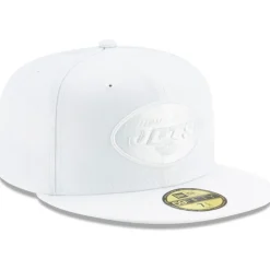 Fitted^New York Jets Men's New Era White On White 59FIFTY Fitted Hat