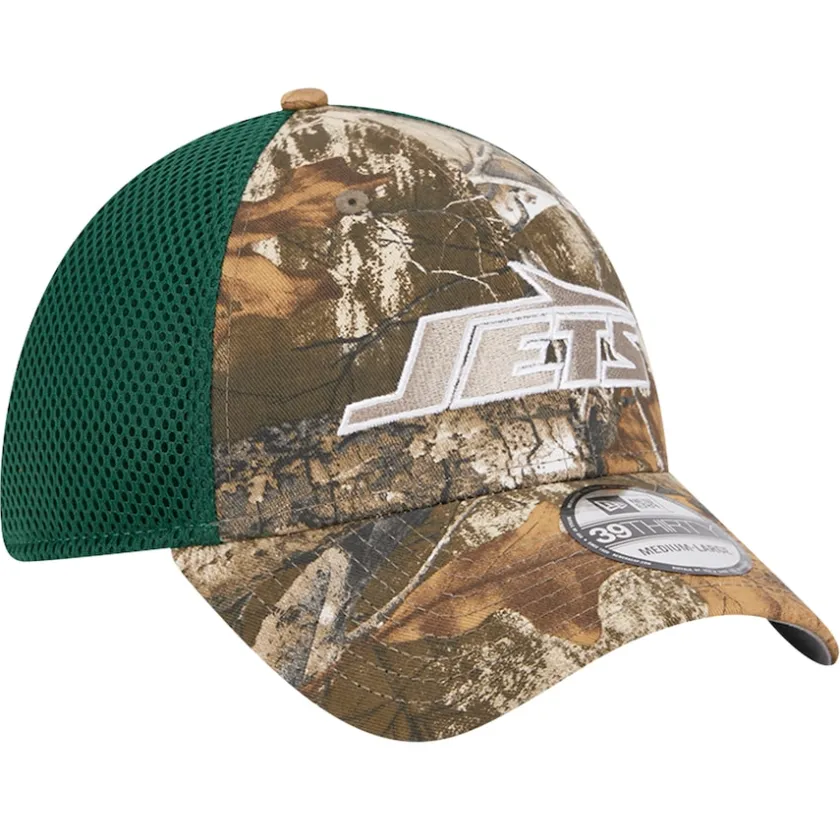 Flex^New York Jets Men's New Era Realtree Camo/Green Active 39THIRTY Flex Hat