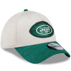 Flex^New York Jets Men's New Era Stone/Green 2024 Sideline Historic 39THIRTY Flex Hat