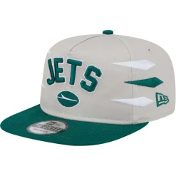 Snapback^New York Jets Men's New Era Stone/Green Athletic Golfer Snapback Hat
